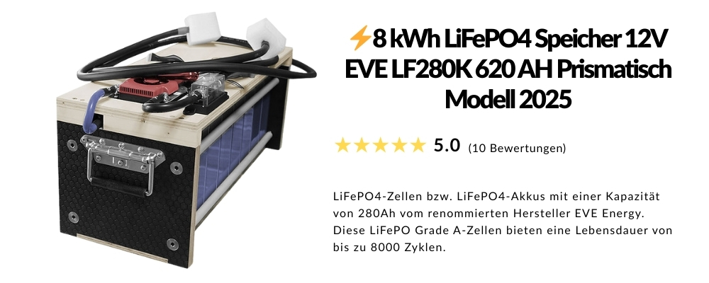 Produktbild eines LiFePO4 Speichers 12V